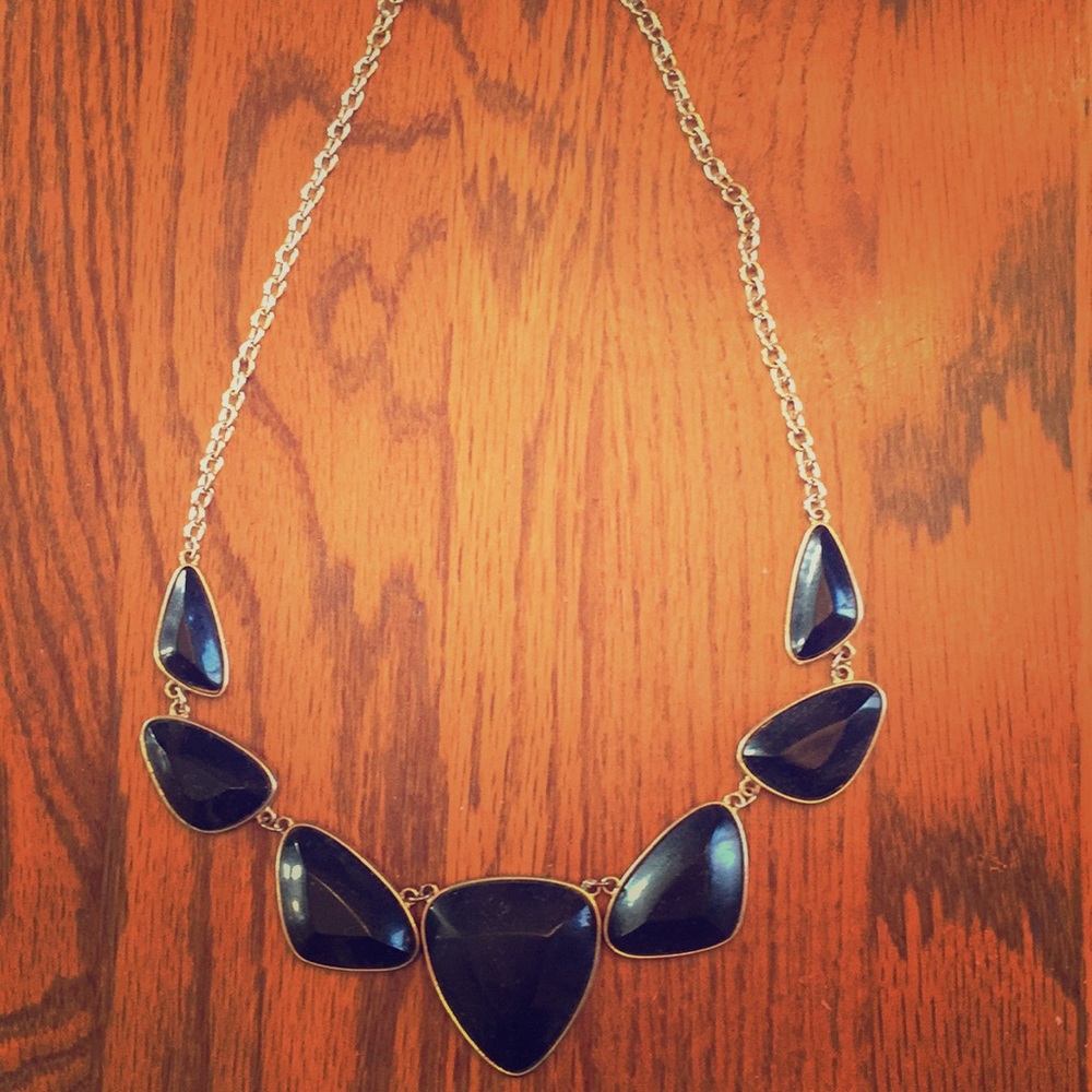 Black and gold stone necklace
